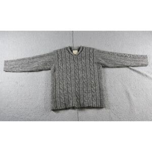 Abercrombie & Fitch Sweater Womens M Gray Wool Cable Knit Hong Kong Vintage